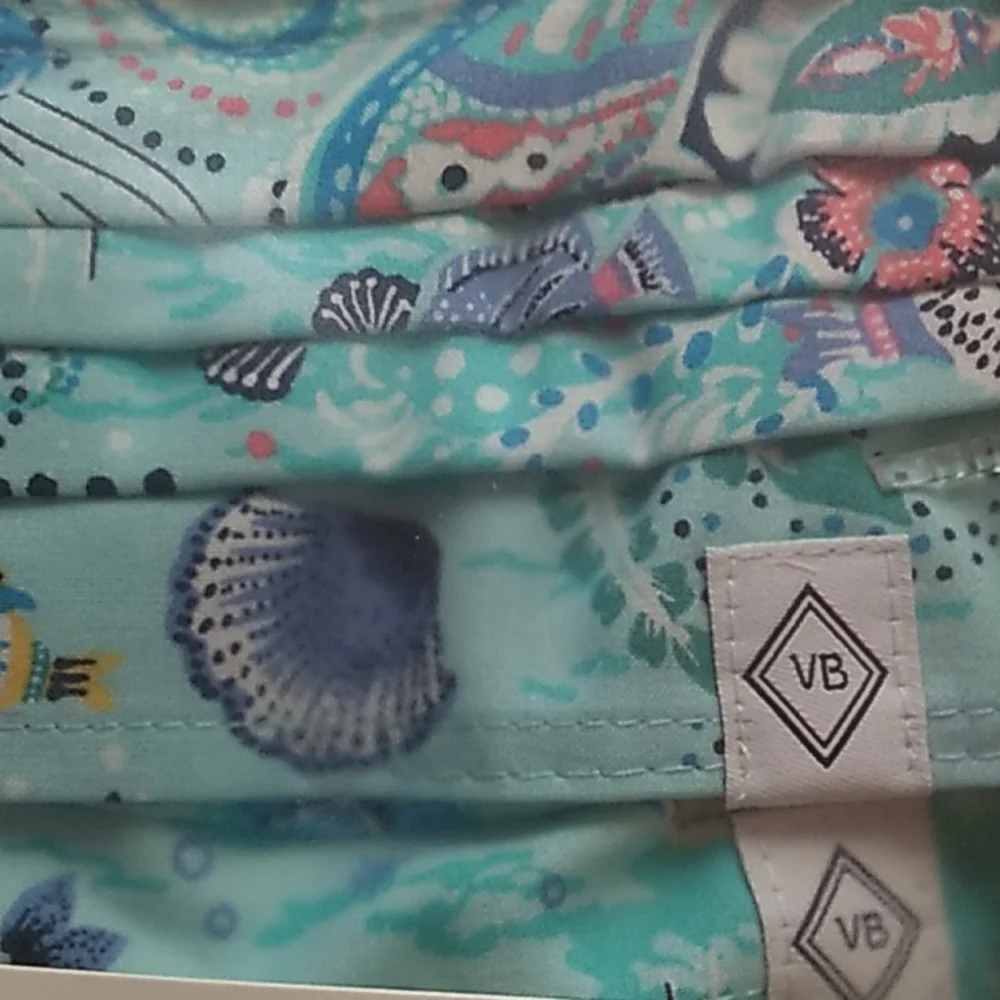2 Pleated Masks Vera Bradley in Ocean blue themed. Non Medical